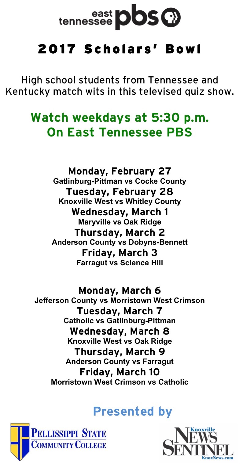 Scholars' Bowl Local Shows East Tennessee PBSExplorer