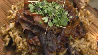 Double-Cooked Lamb Neck with Fig Risotto