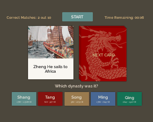screen grab of Know Your Dynasties game