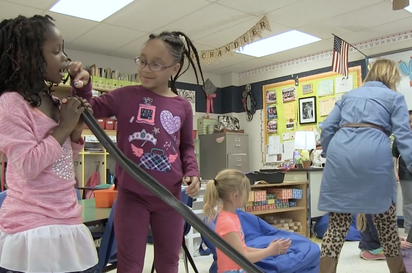 Winter Olympics meet science for Carver first-graders