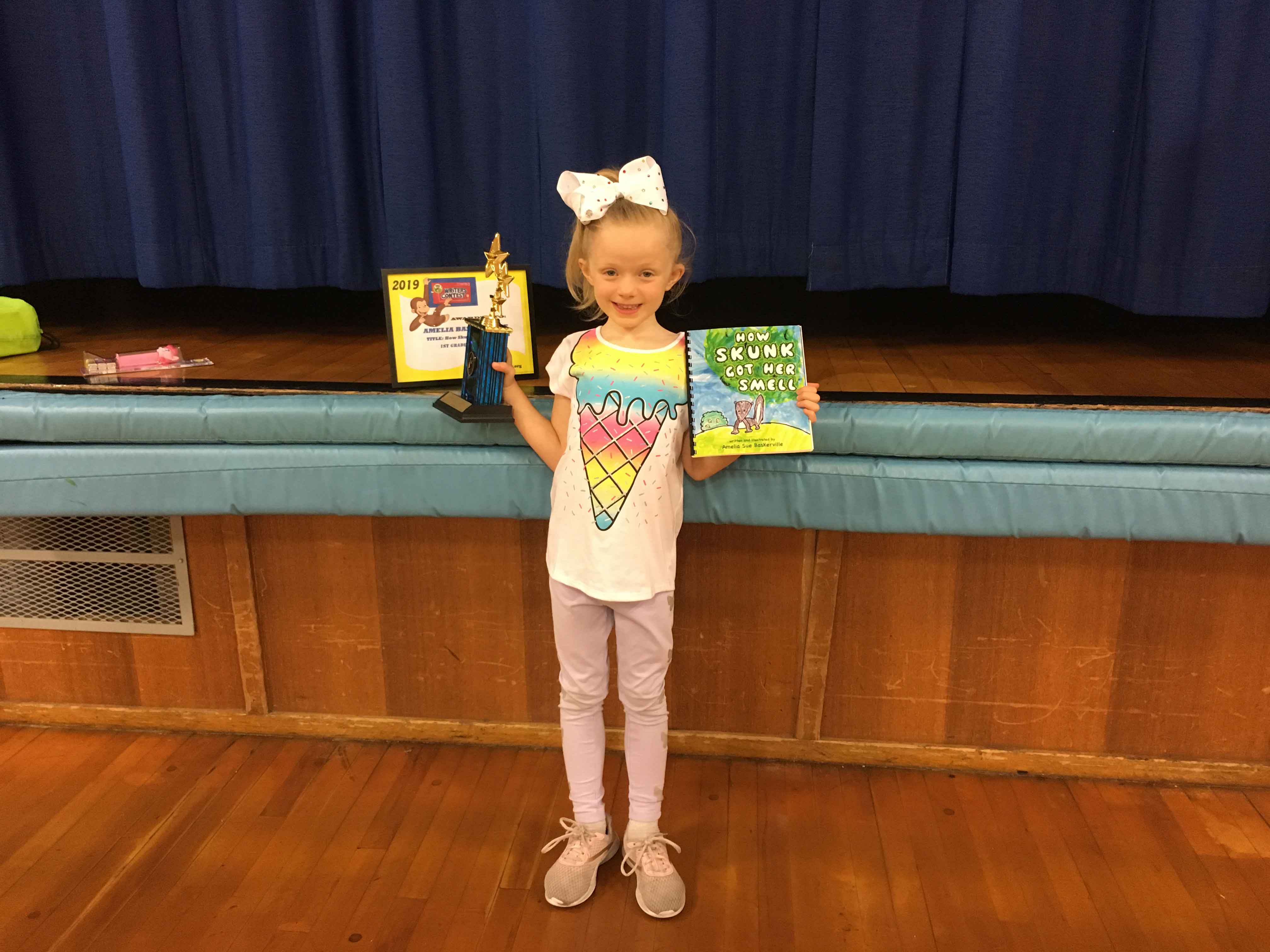 1st Place - Amelia Baskerville, Jefferson Elementary (Great Bend), "How Skunk Got Her Smell" Amelia Baskerville