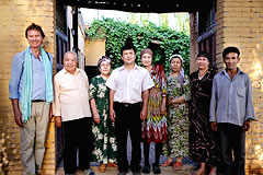 Michael Wood with a Uighur family