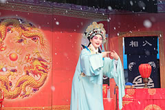 woman performing in traditional costume