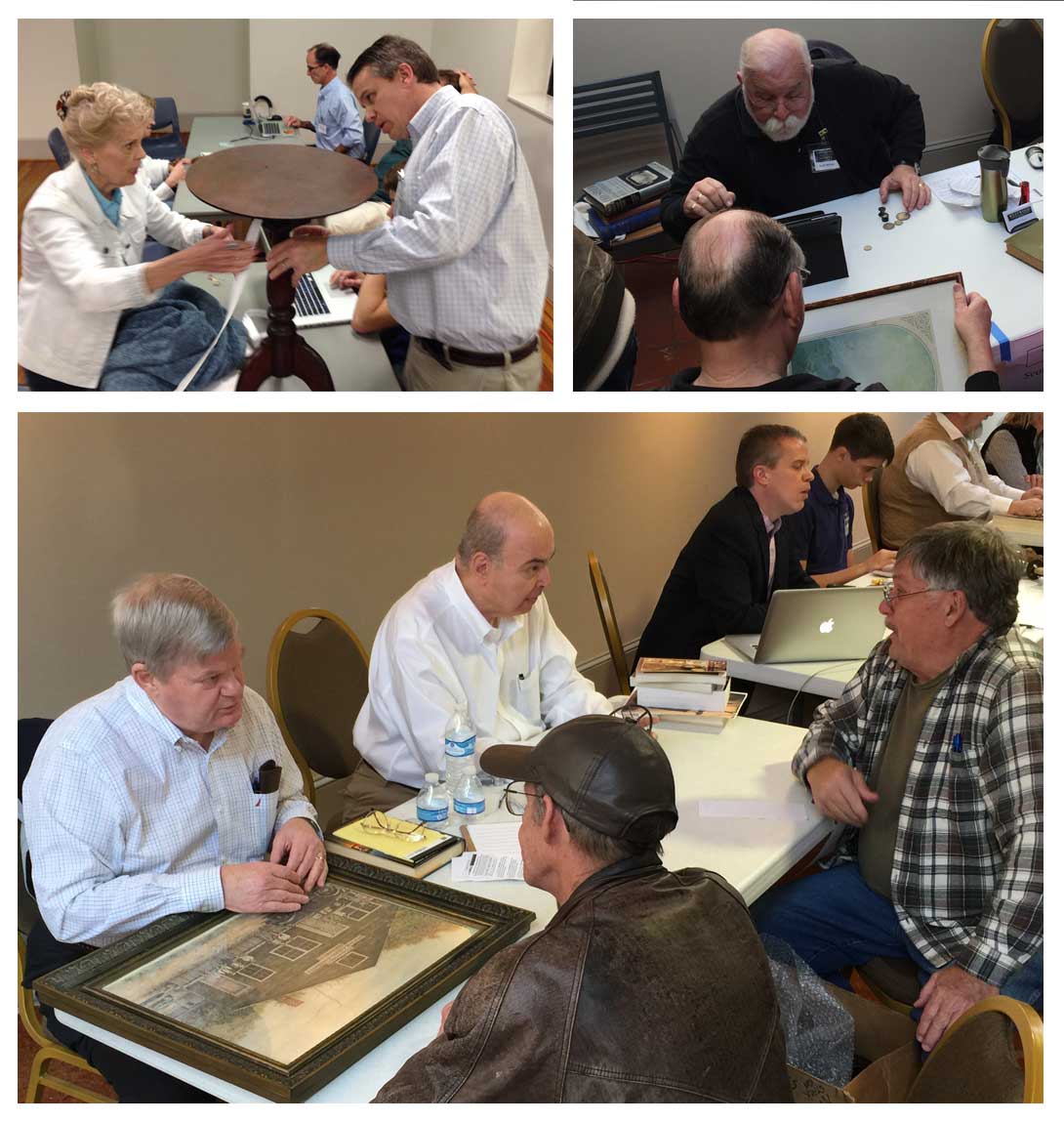 Appraisers in action. Join us for the Antique Appraisal Fair April 1, 2017