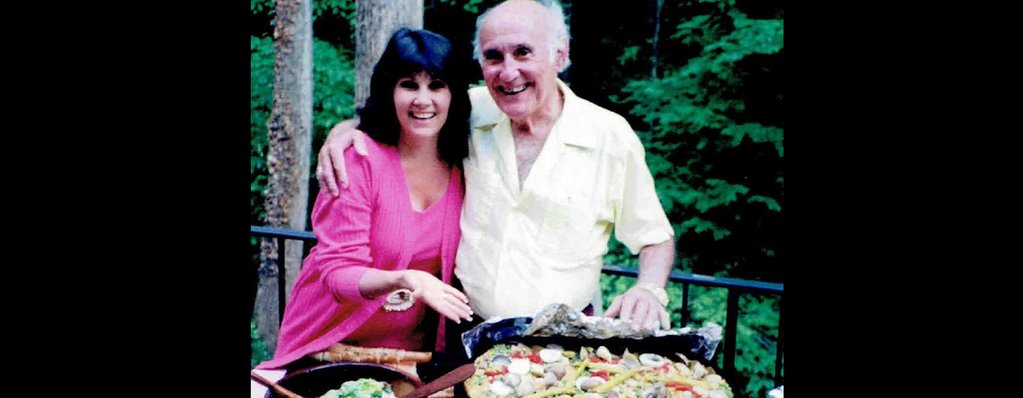 PBA30 host Alicia Steele (left) with her dad, making his paella recipe. Alicia Steele's Paella