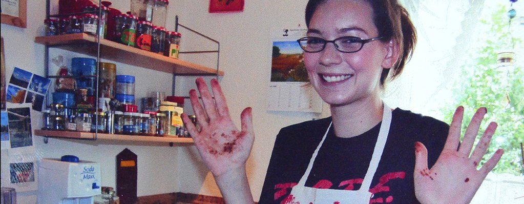 WABE 90.1 host Erin Wright making chocolate bourbon pecan pie when she was studying abroad in Germany. Erin Wright's Chocolate Bourbon Pecan Pie