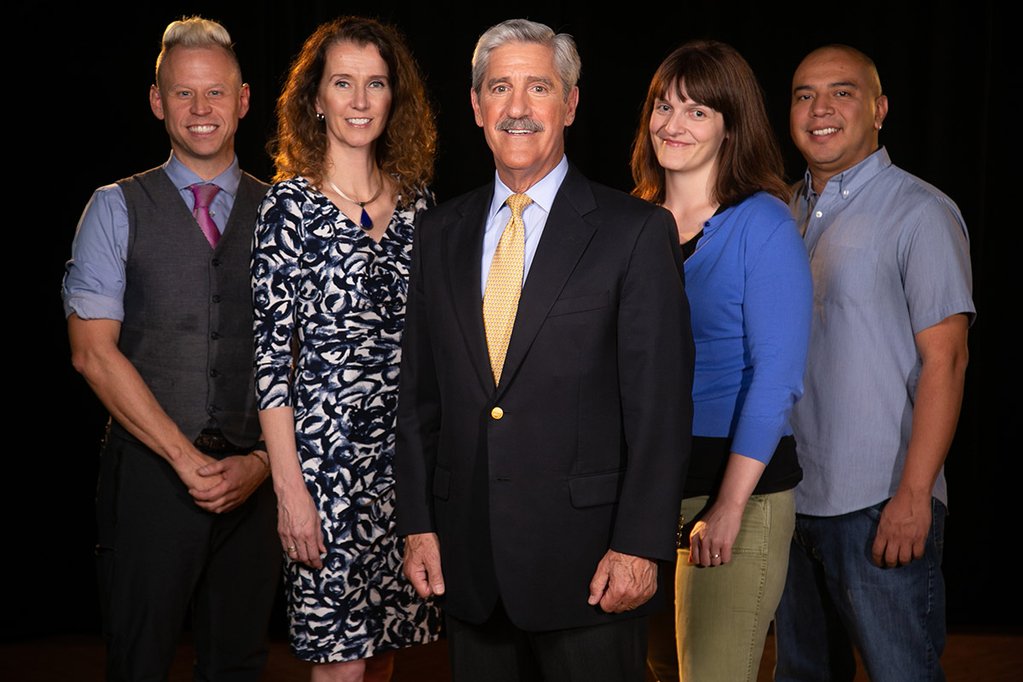 Left to right: Jason Foster, Laura Frank, John Ferrugia, Brittany Freeman, Isaias Medina. Insight with John Ferrugia team