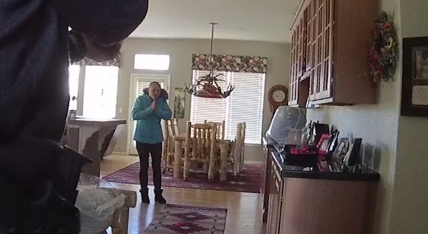 An officer's body camera captured the confrontation Body camera still image